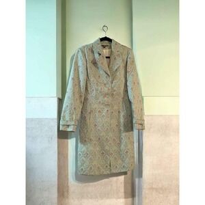 Dalia Vintage Brocade Coat Women's 8 • Pastel Tapestry Floral • Button Front